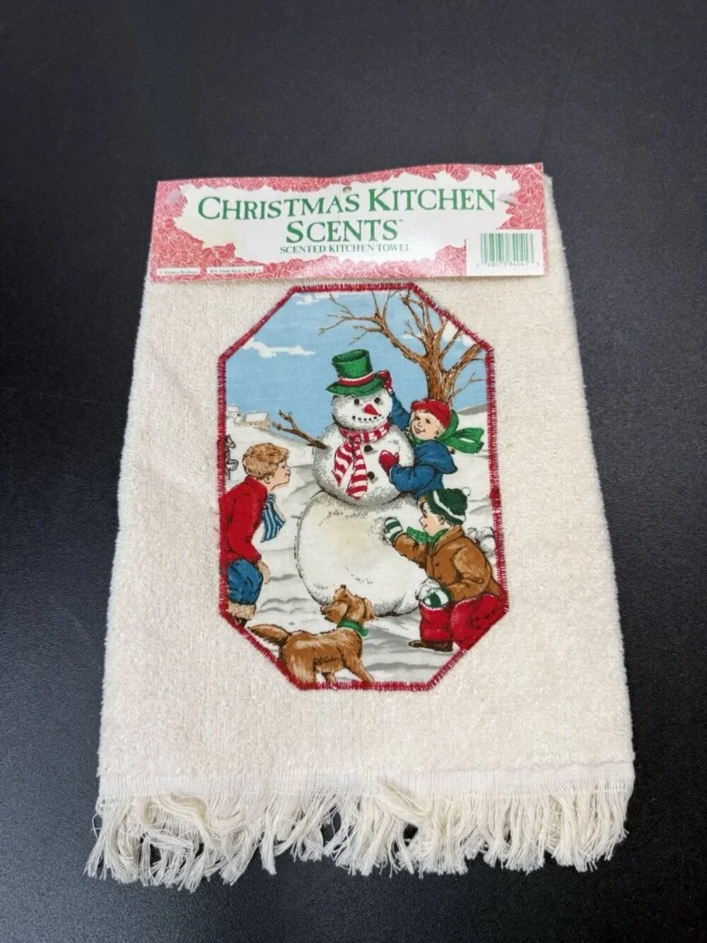 Vintage Christmas Kitchen Scents Hand Towel Snowman USA With Tags